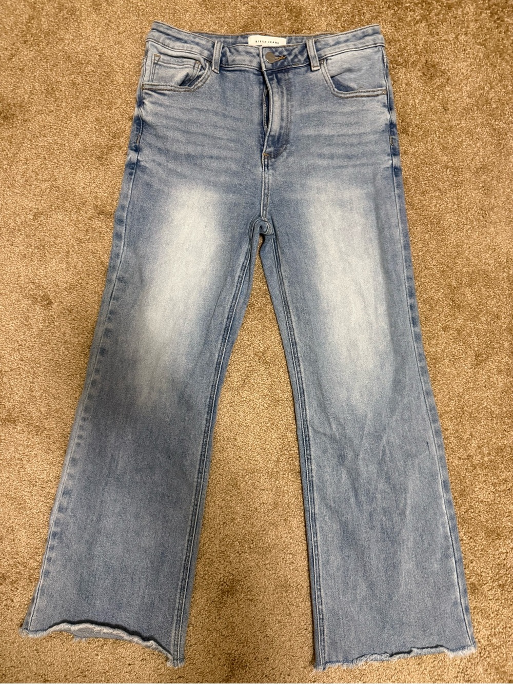 Risen High-Rise Light Blue Wide-Leg Jeans — Women size 11. E6